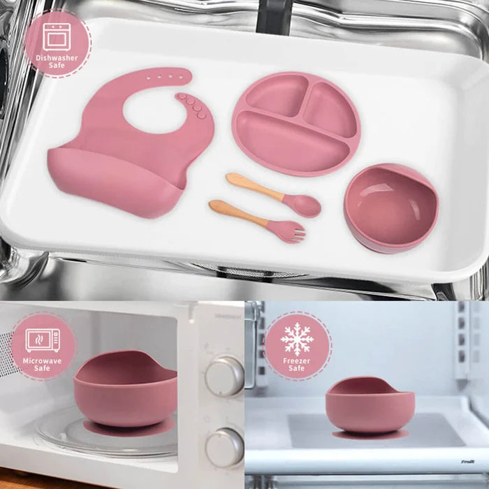 5-Piece Silicone Baby Feeding Set