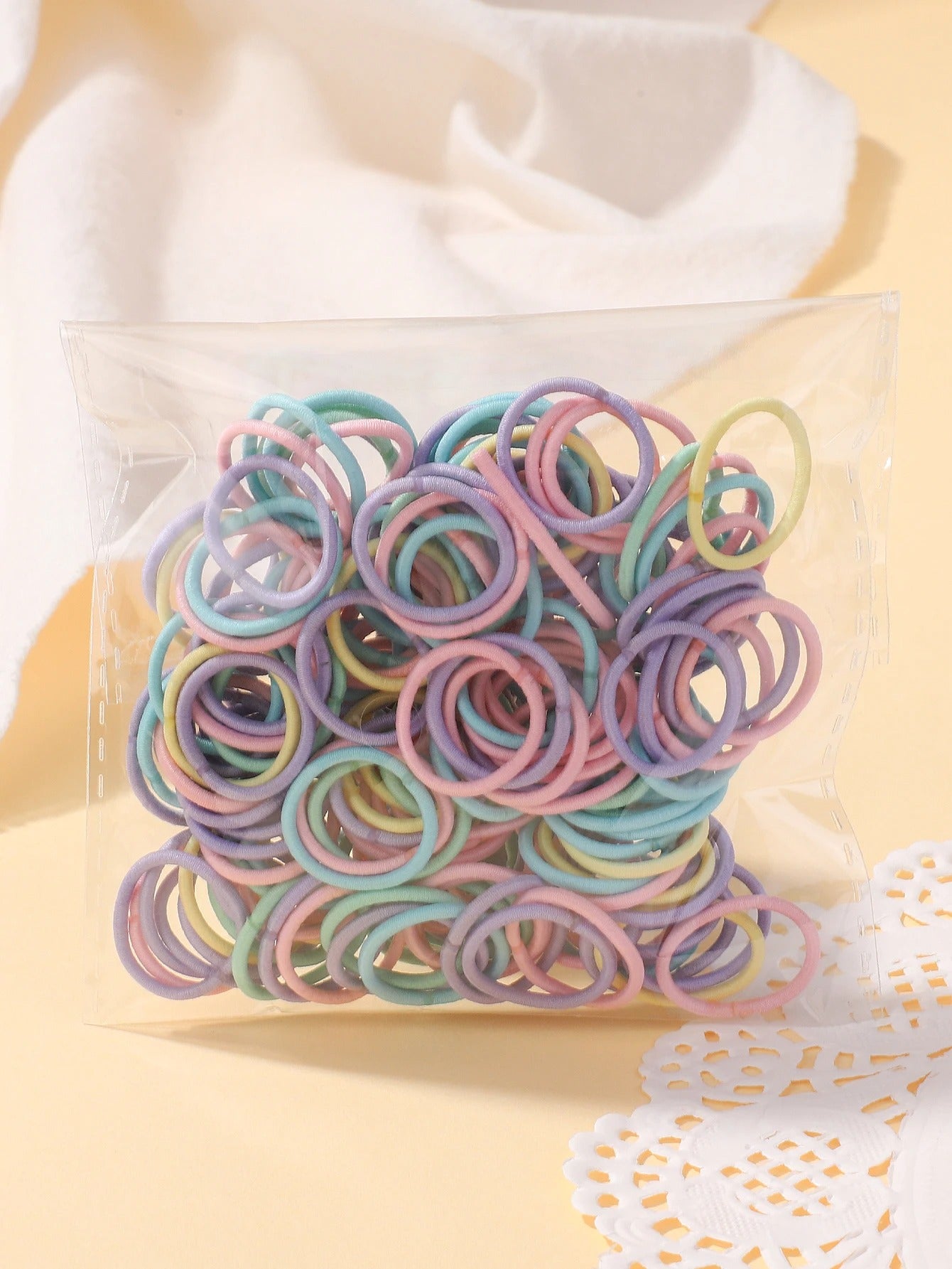 50 Pcs Women Girls Colorful Nylon Elastic Hair Bands