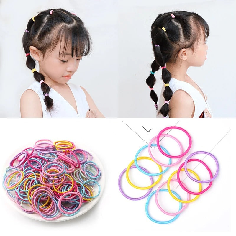 50 Pcs Women Girls Colorful Nylon Elastic Hair Bands