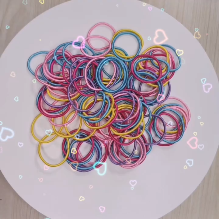 50 Pcs Women Girls Colorful Nylon Elastic Hair Bands