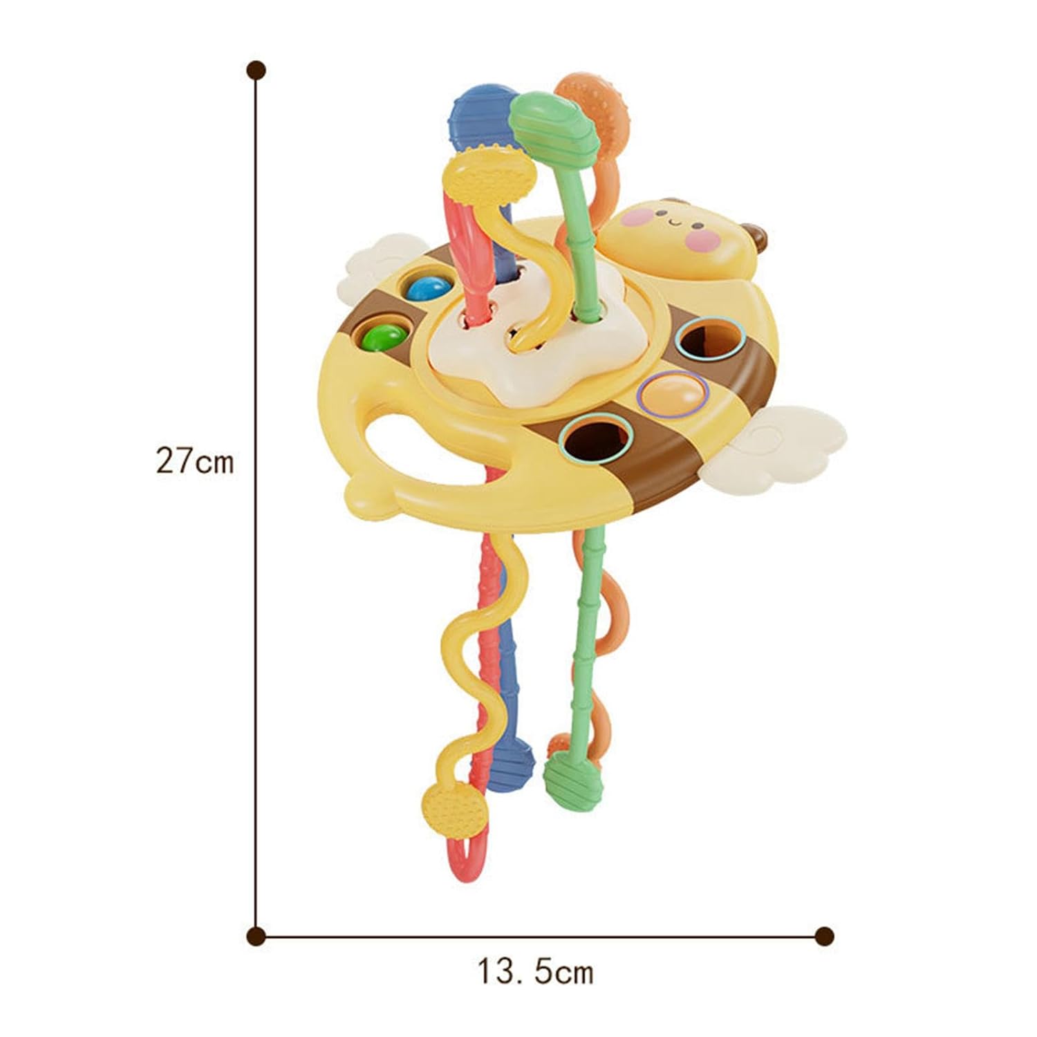 5 IN 1 Pink Pig Silicone Pull String Teething Sensory Toy