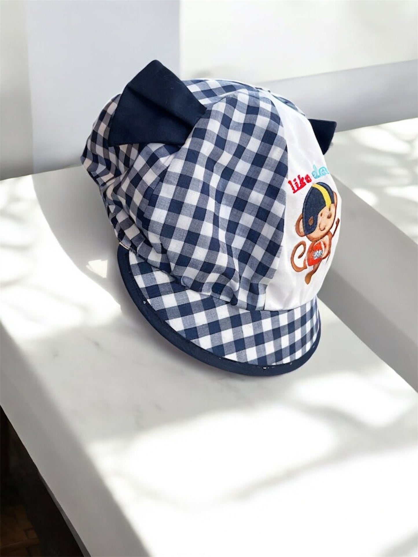 Baby Boy Blue Checkered Cap Hat (6m-3y)