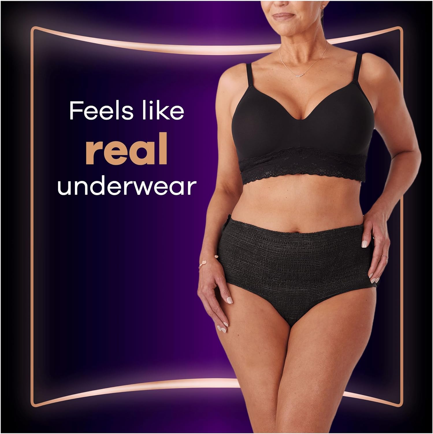 Always Discreet Boutique Incontinence Pants Large (8 Pack)- Black