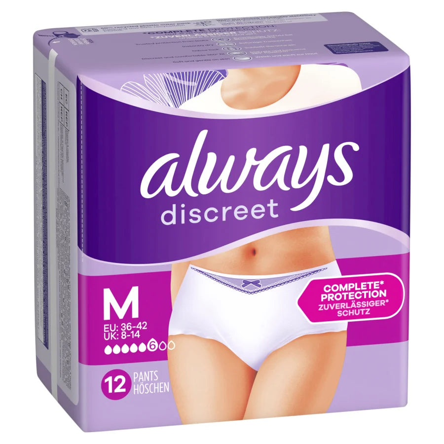 Always Discreet Normal Incontinence Pants Medium (12 Pack)-White