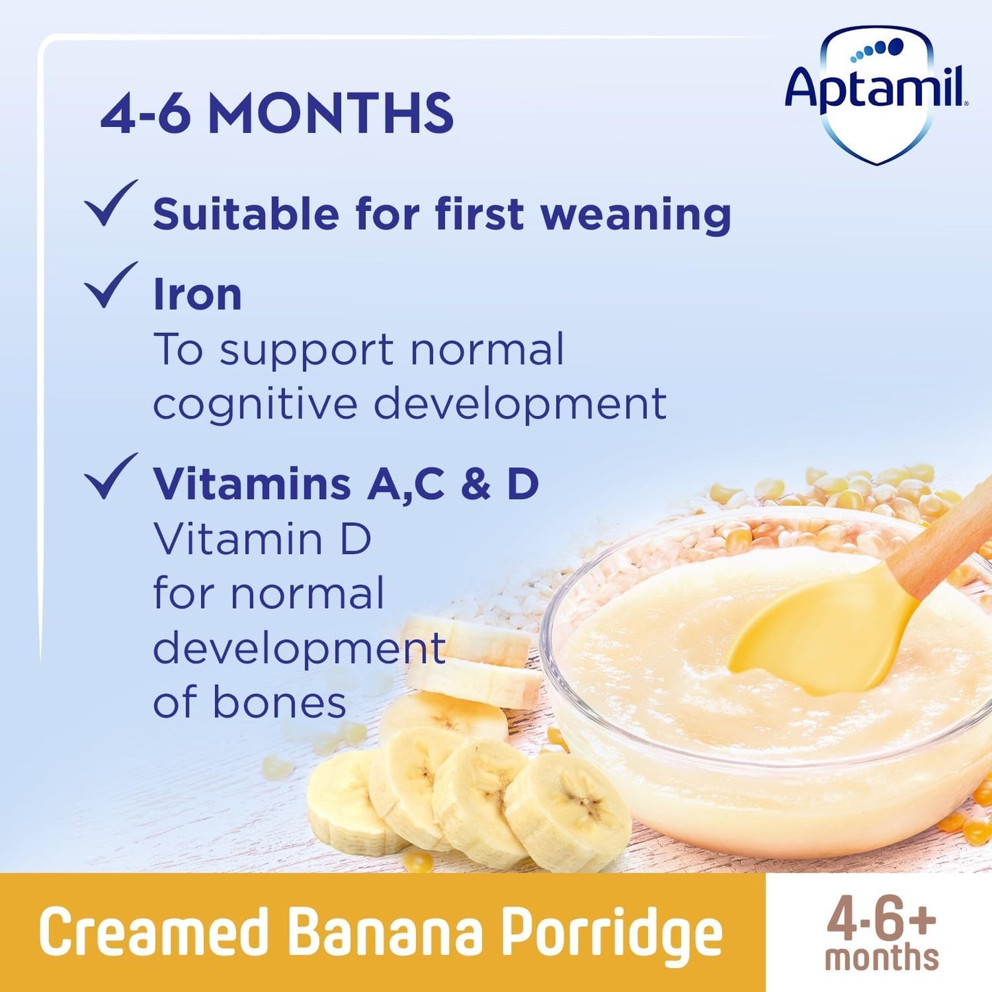 Aptamil Creamed Banana Porridge (4-6+ Months) 125g