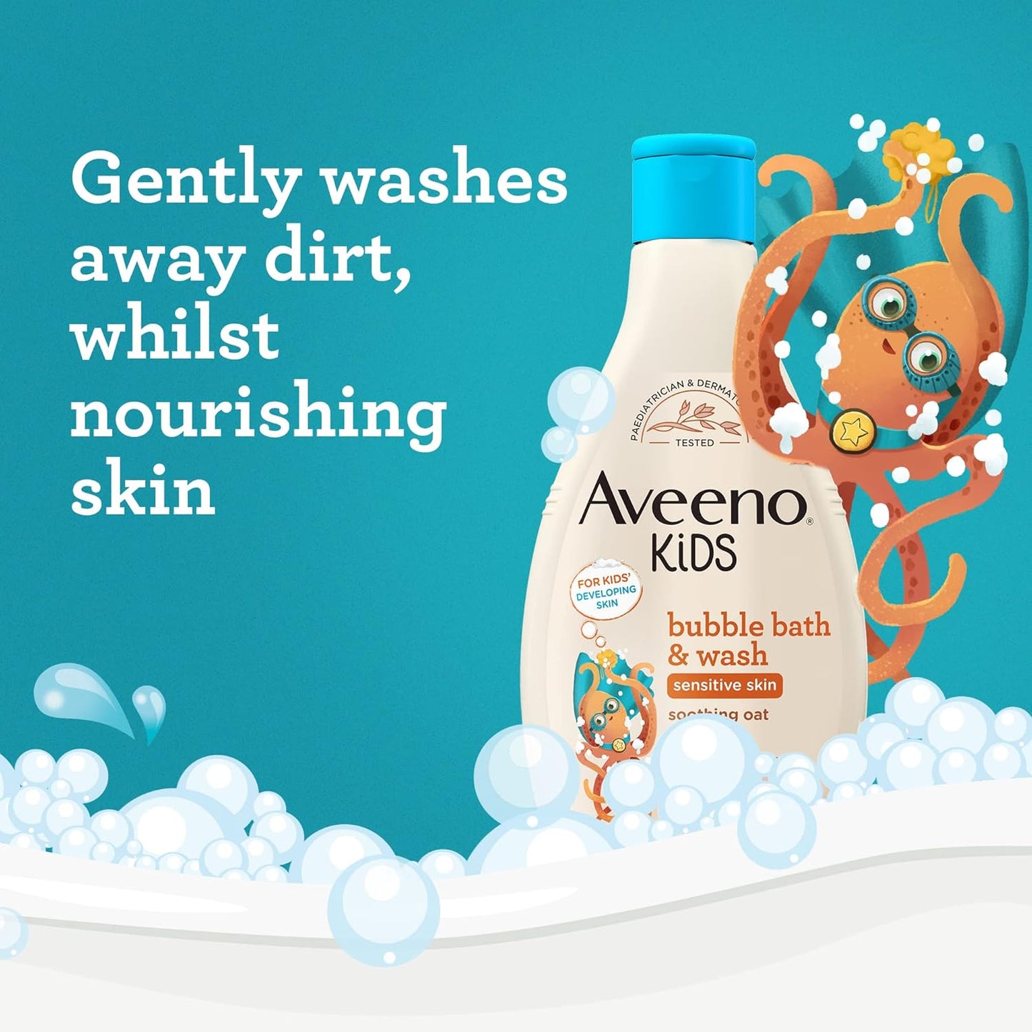Aveeno Kids Bubble Bath & Wash For Sensitive Skin 250ml