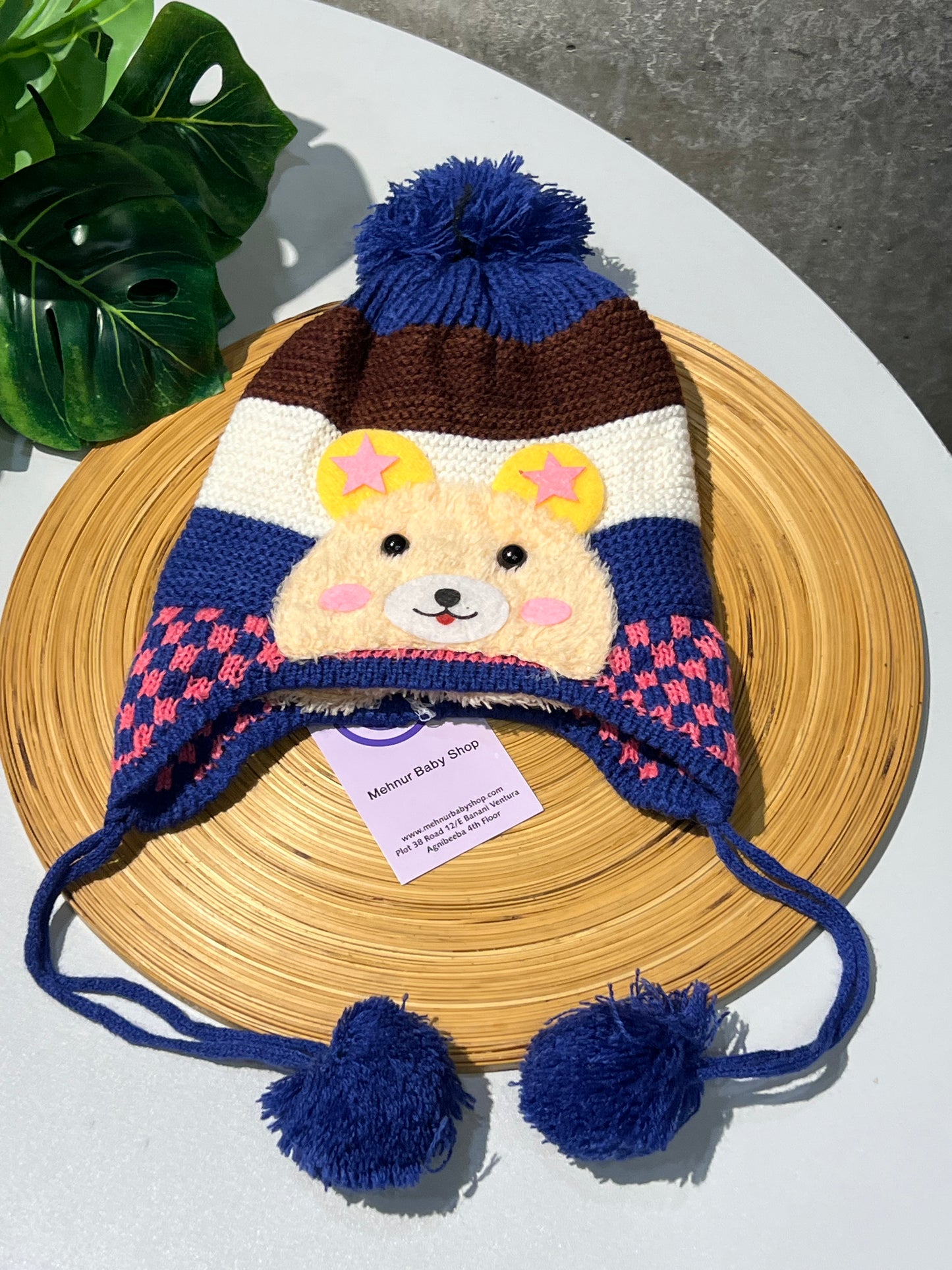 Baby Earflap/Trapper Hat-Blue (1y-4y)