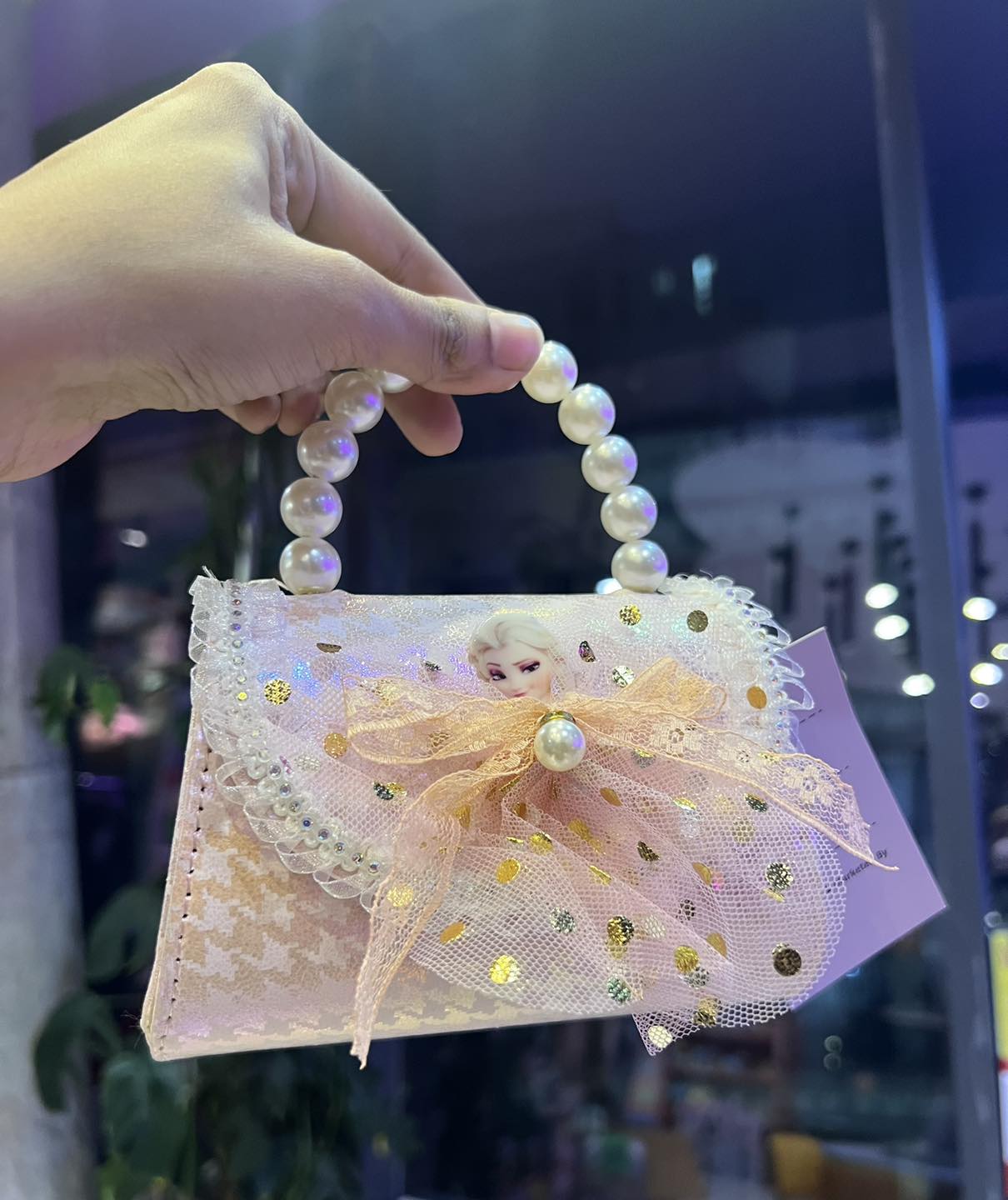 Baby Girls Princess Crossbody Bag with Long Chain