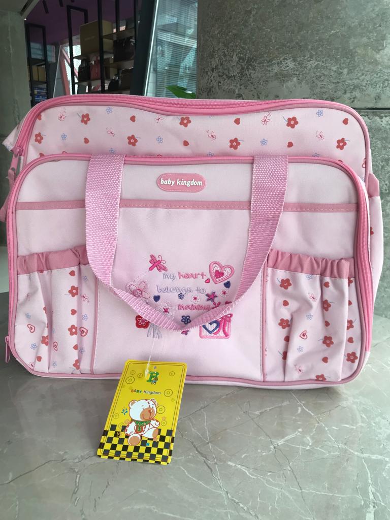 Baby Kingdom Diaper Bag pcs- Pink