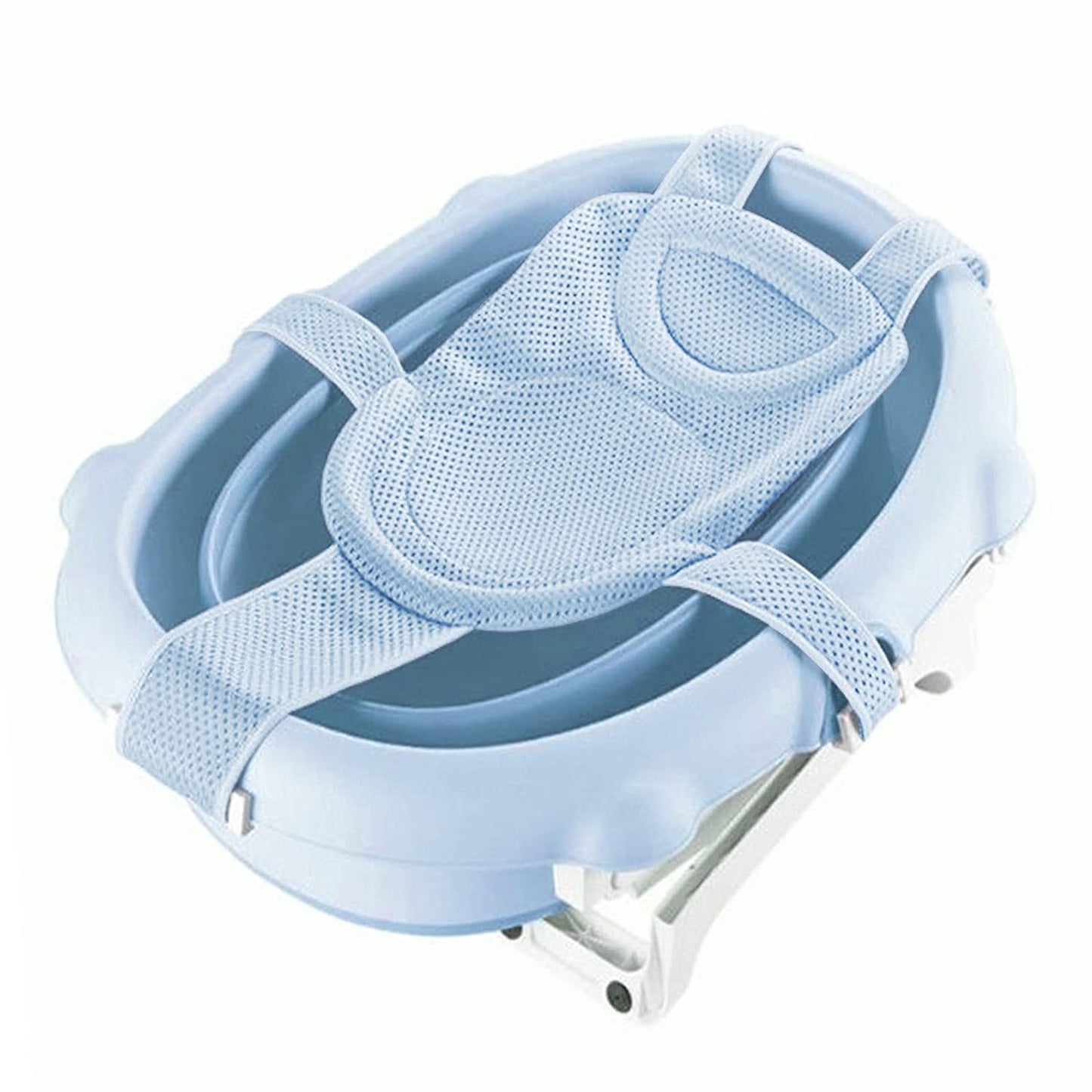 Baby Non Slip Adjustable Infant Bath Tub Pad Newborn Mesh- Blue