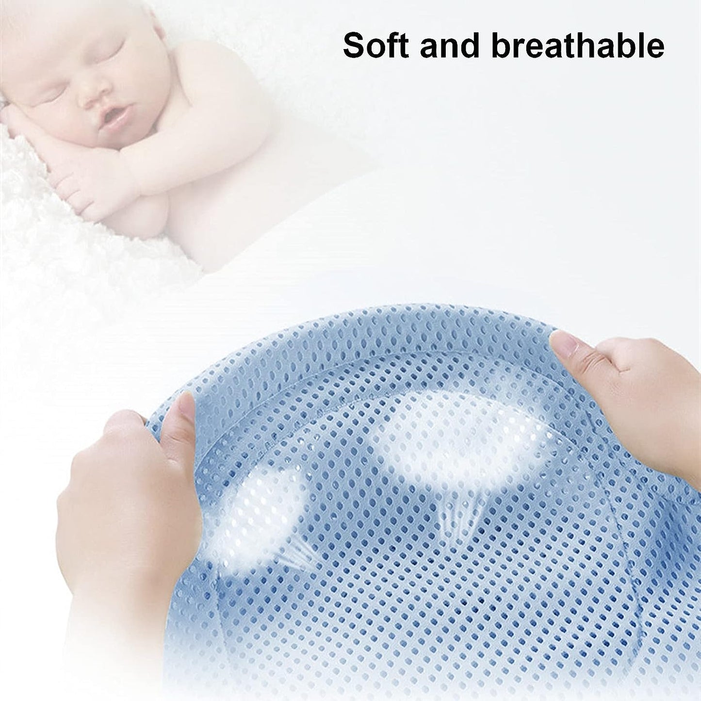 Baby Non Slip Adjustable Infant Bath Tub Pad Newborn Mesh- Blue