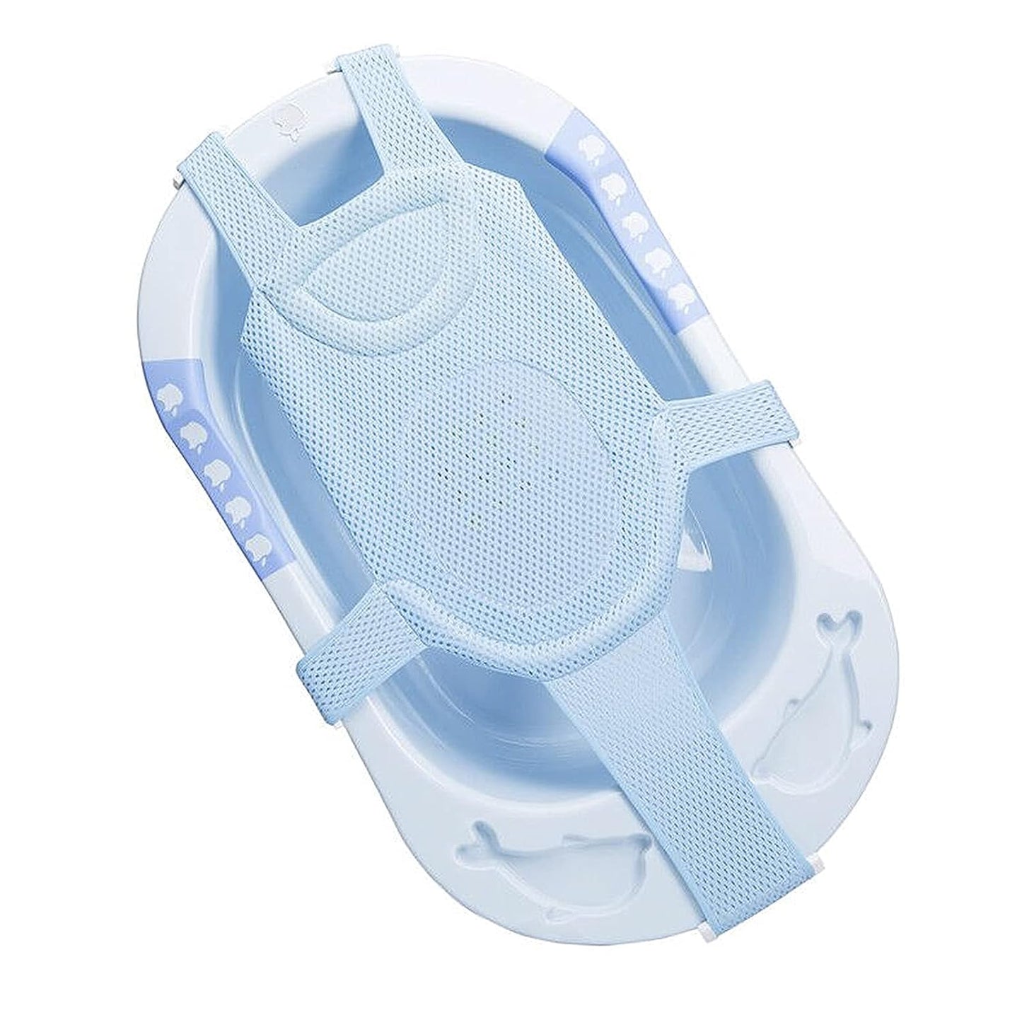 Baby Non Slip Adjustable Infant Bath Tub Pad Newborn Mesh- Blue