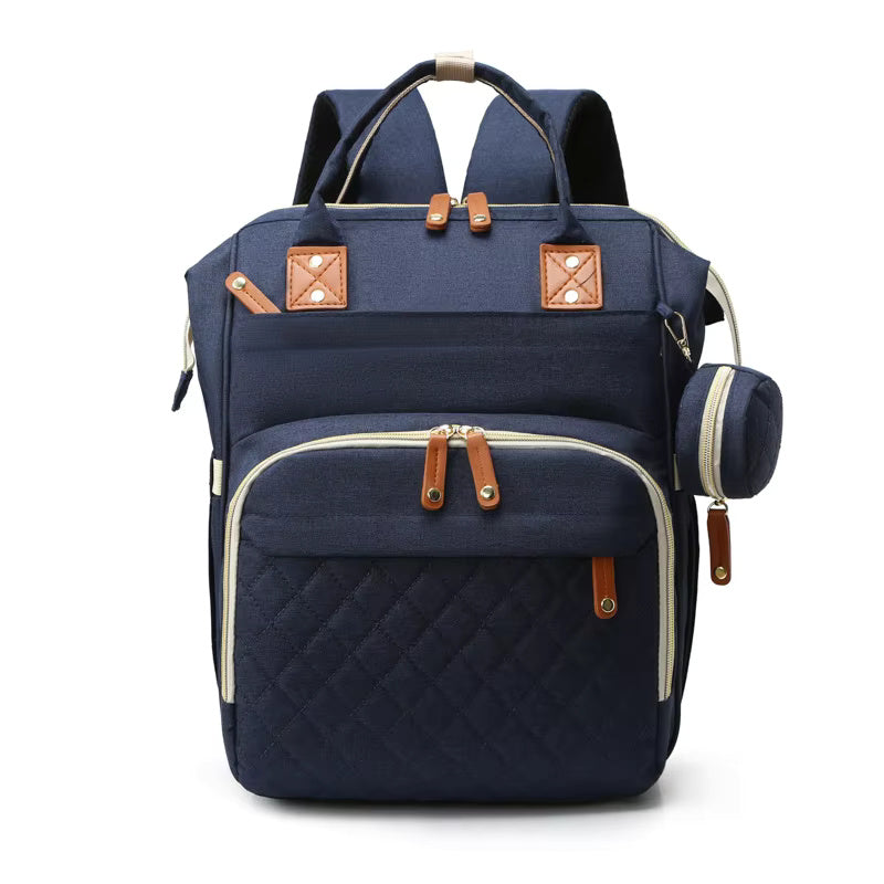 Baby Quilted Backpack Diaper Bag- Blue