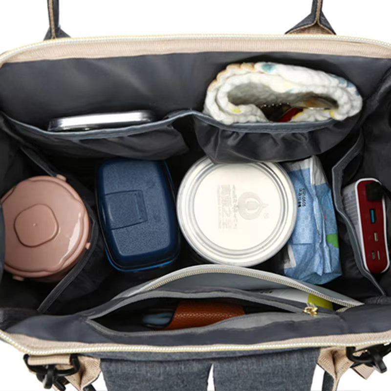 Baby Quilted Backpack Diaper Bag- Black