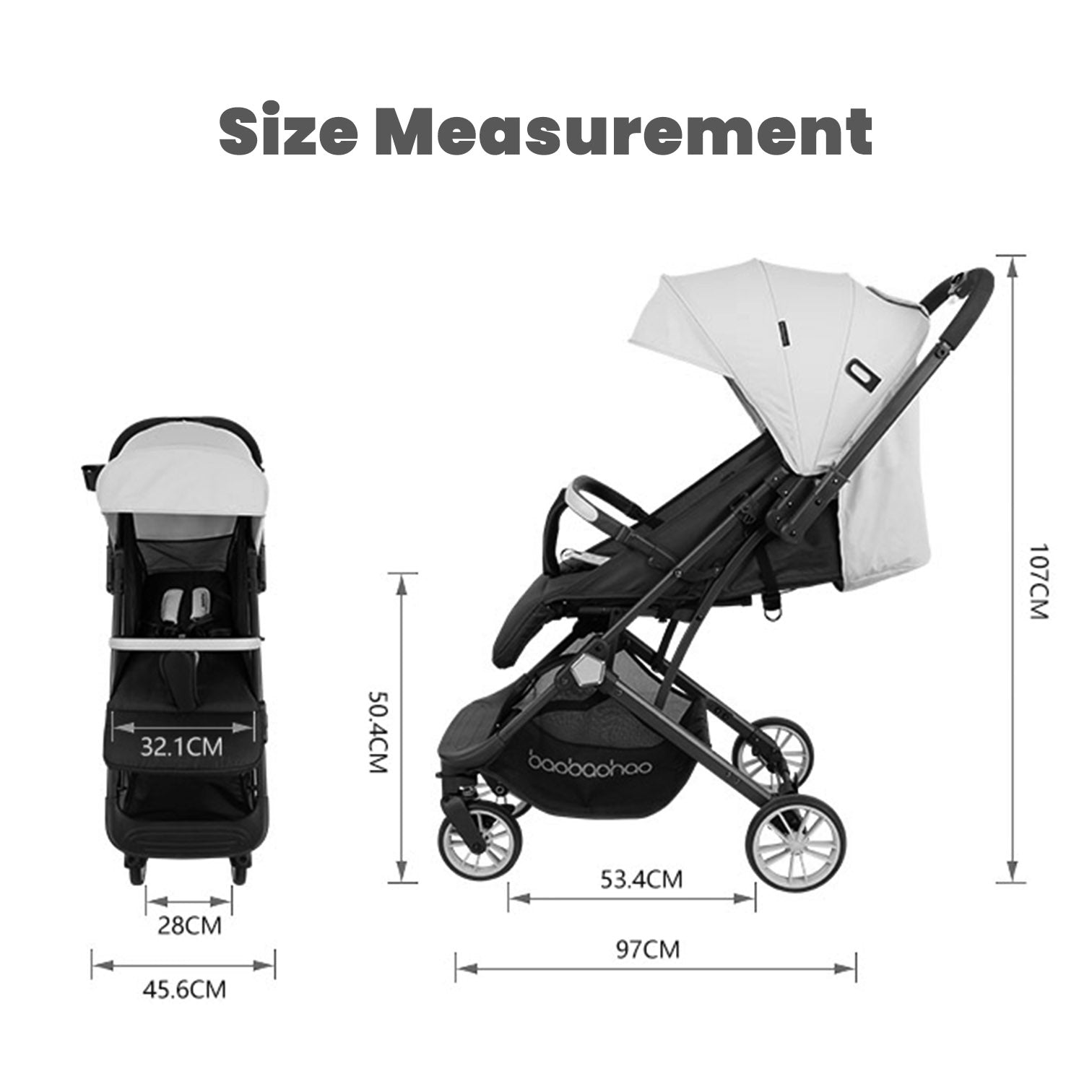 Baobaohao Portable Luggage Stroller Y8 (Black)