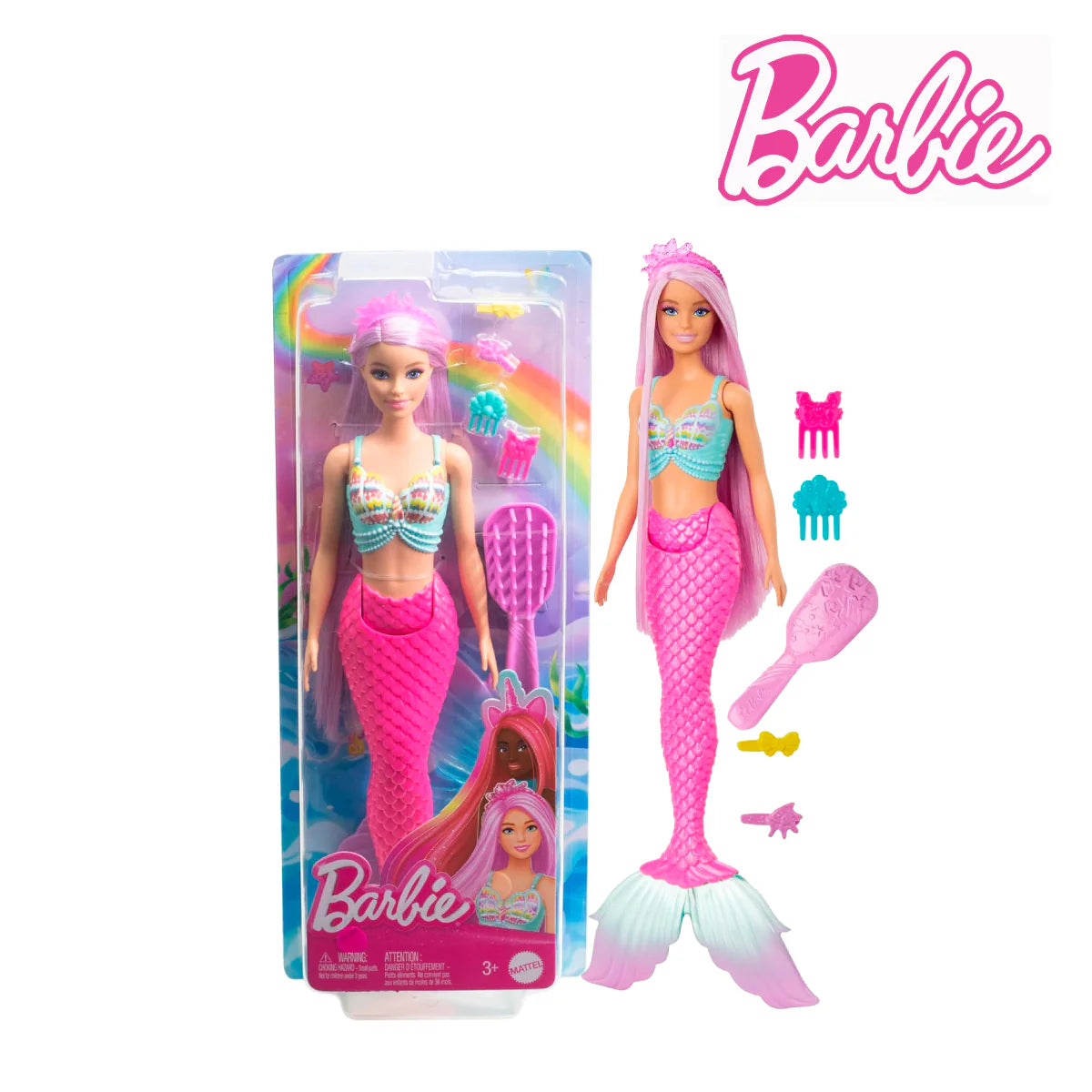 Barbie HRR00 Mermaid Doll With 7 in Long Hair & Accessories 3y+
