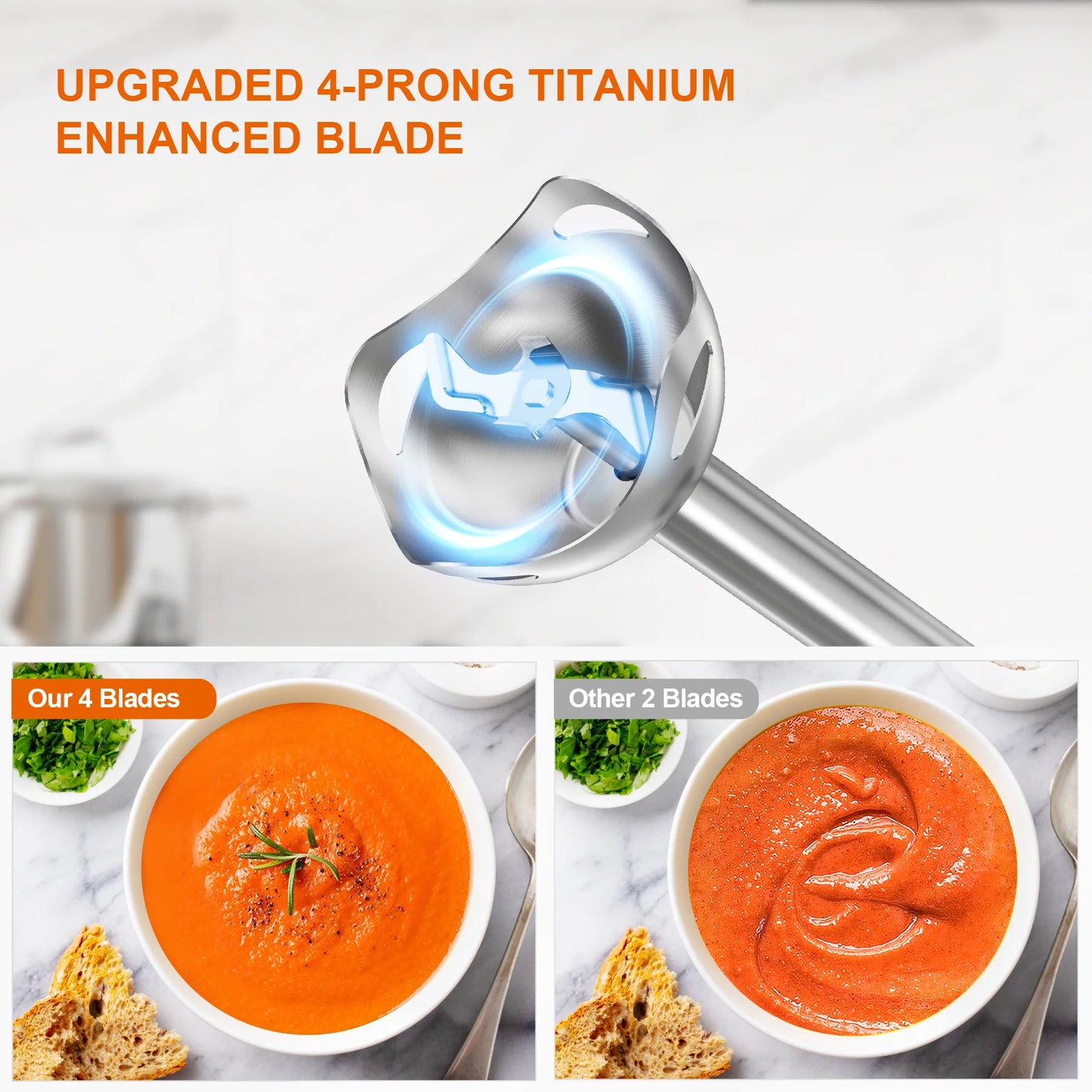 Bonsenkitchen Turbo 12 Speed Immersion Hand Blender