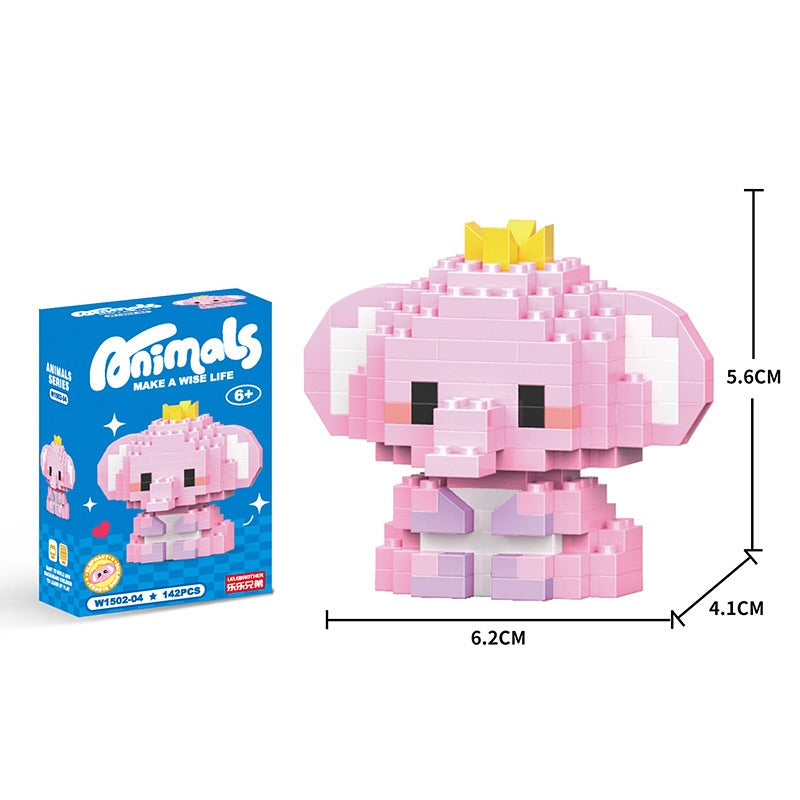Cartoon Mini Blocks Puzzle Toy Set (W1502-04) 142pcs 6y+