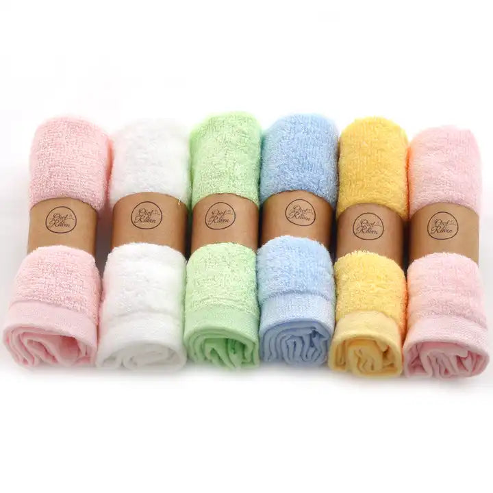 Children's Soft Face Towel 100% Bamboo Fiber Washcloths- 6 Pcs