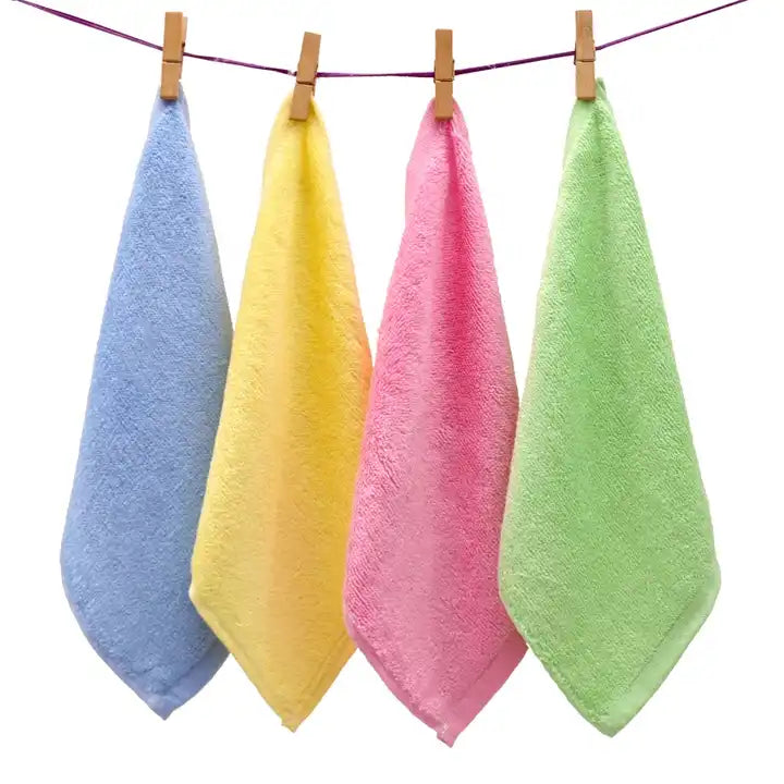 Children's Soft Face Towel 100% Bamboo Fiber Washcloths- 6 Pcs