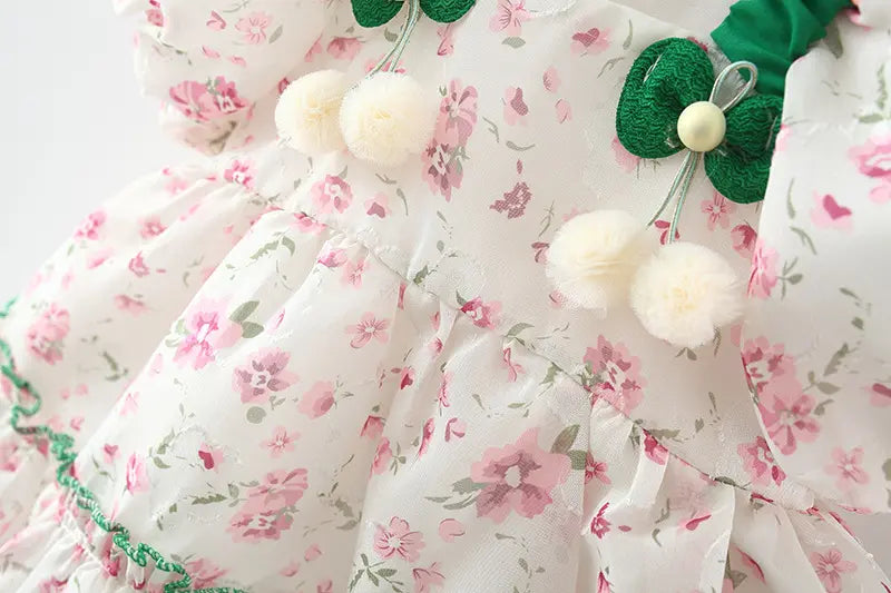 Colorful Baby Dress Little Girl Holiday Princess Dress- Pink