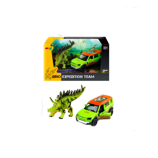 Dino Expedition Team Pull Back Car With Dinosaur (6843-2D) 3Y+ Green