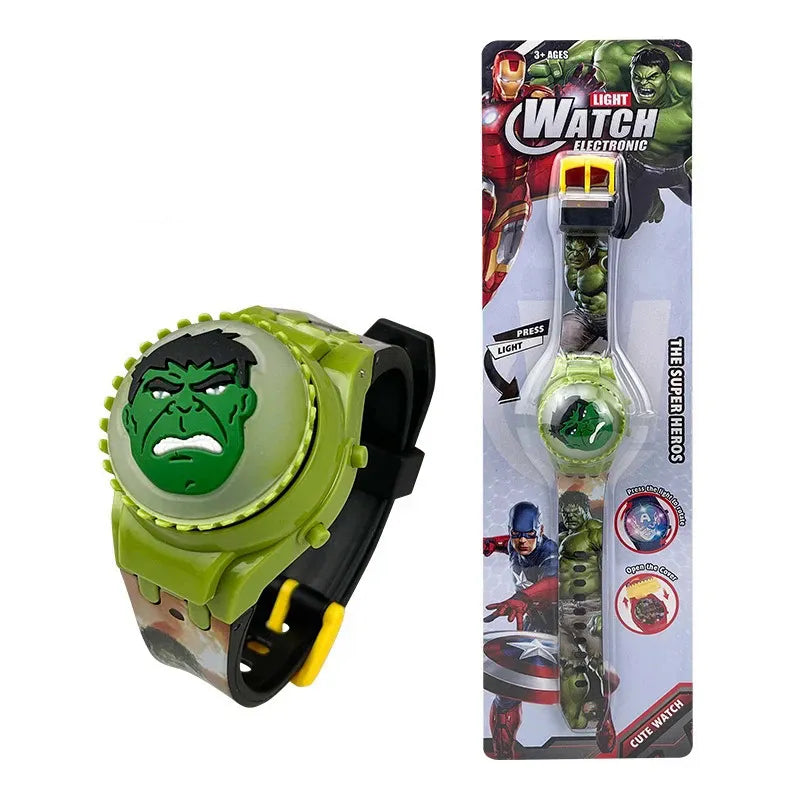 Disney Anime Kids Rotate Watch with Flash Light- Hulk