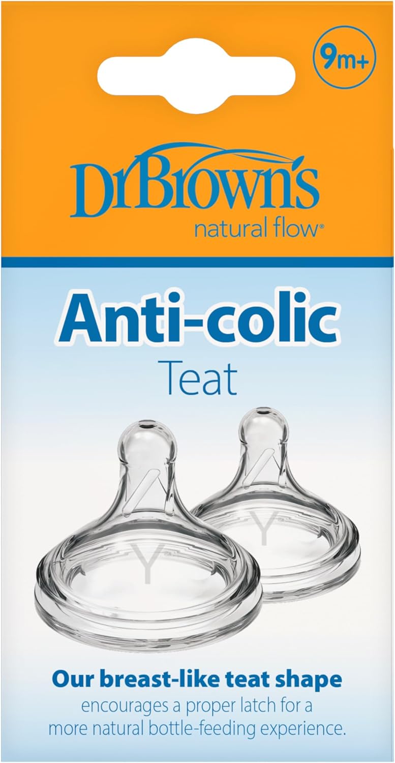 Dr Brown's Anti Colic Wide Neck Y-Cut Teats (9m+)- 2 pcs