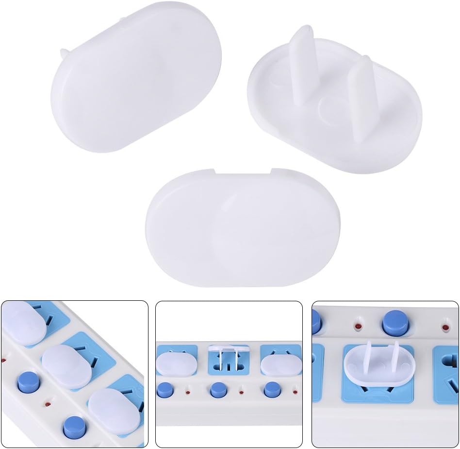 Dummy Socket Blocker Plug Guard 2 Pin Round-White