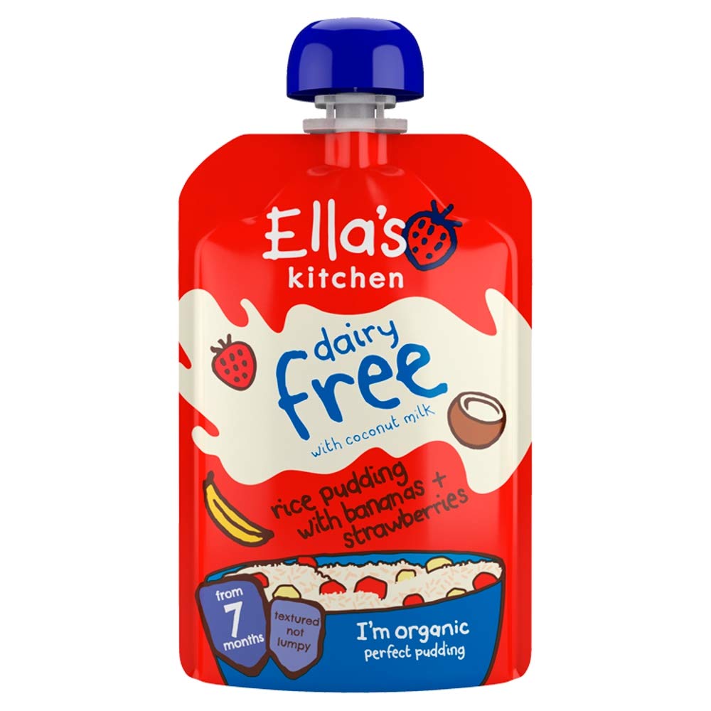 Ella's Kitchen Dairy Free Rice Pudding with Bananas & Strawberries (7m+) 80g