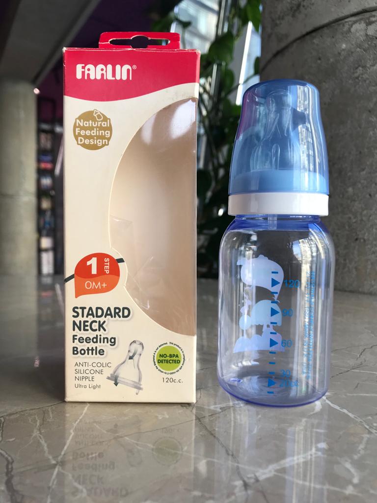 Farlin Standard Neck Natural Feeding Bottle (0m+) 120ml-Blue