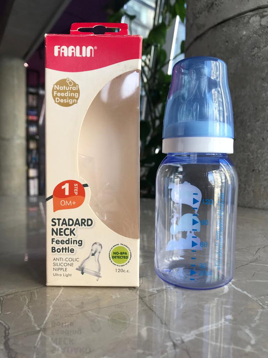 Farlin Standard Neck Natural Feeding Bottle (0m+) 120ml-Blue