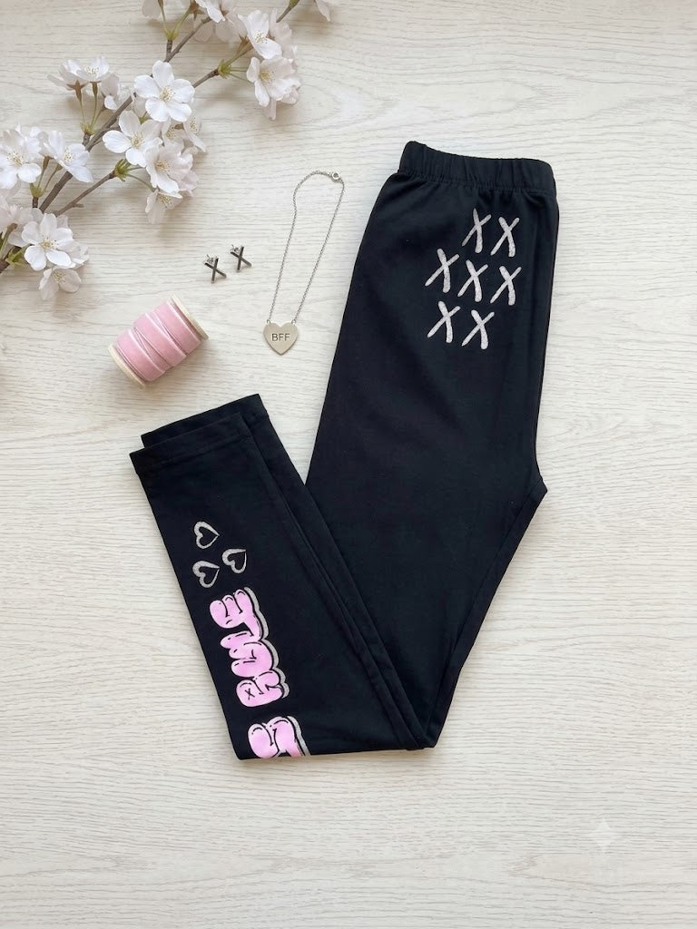 Girl Baby Everyday Wear Leggings-Black X 11-12Y