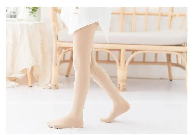 Girl's Soft Cotton Pantyhose Leggings Dance Ballet Tights Stockings- Cream