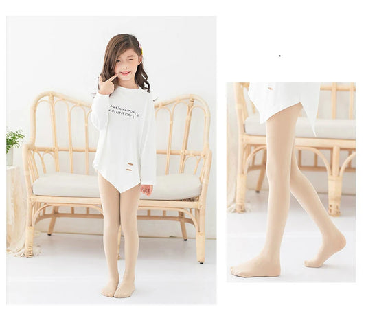 Girl's Soft Cotton Pantyhose Leggings Dance Ballet Tights Stockings- Cream