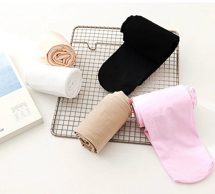 Girl's Soft Cotton Pantyhose Leggings Dance Ballet Tights Stockings- Cream