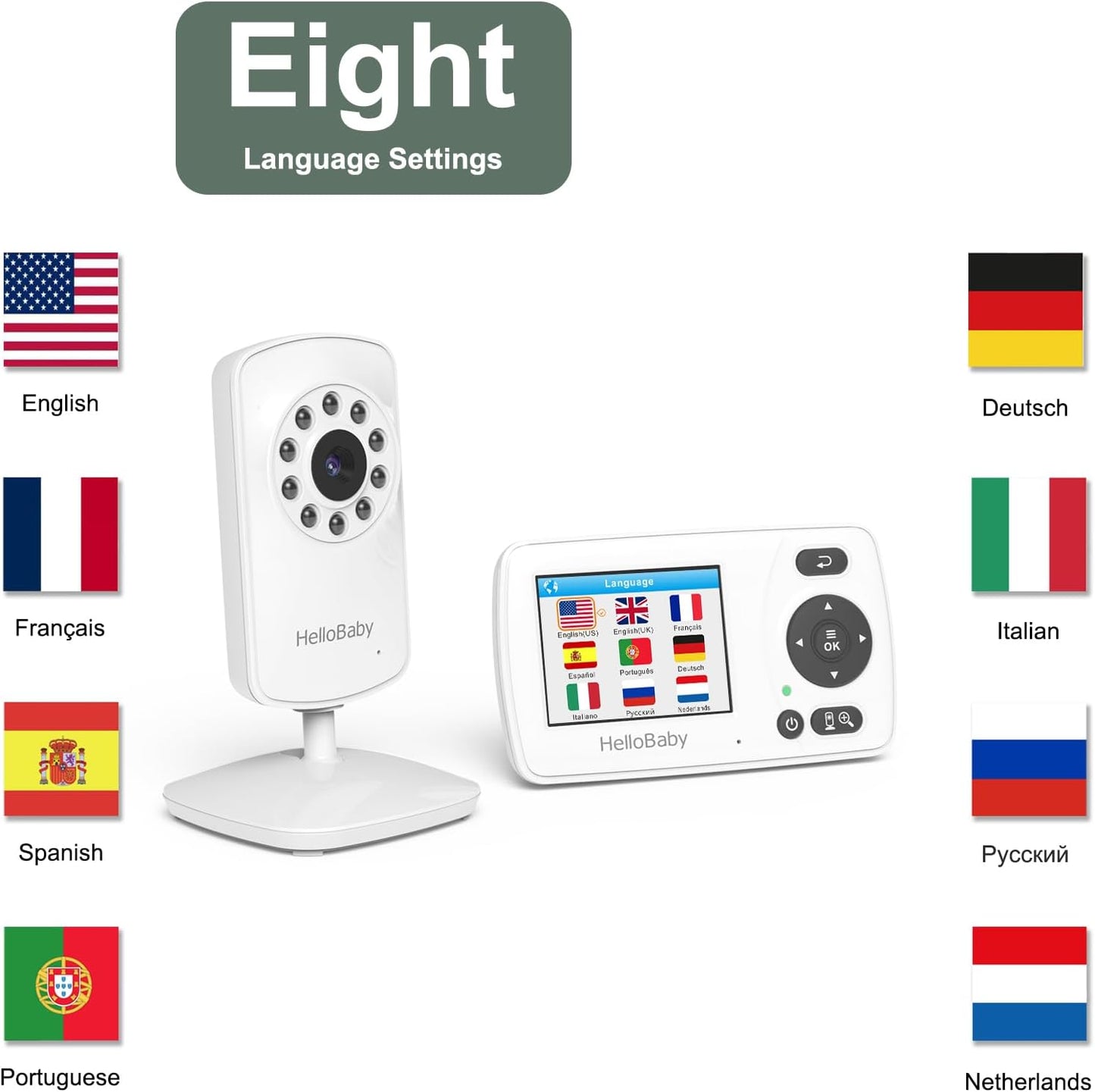 Hellobaby Monitor (HB30) Video Baby Monitor with Camera