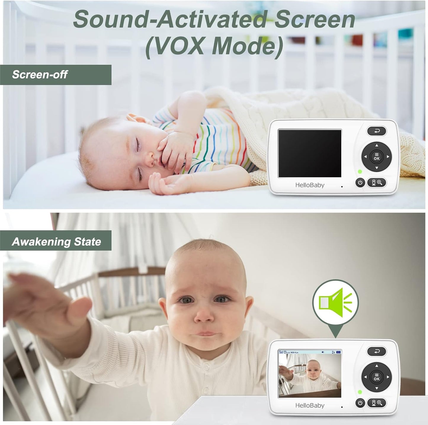 Hellobaby Monitor (HB30) Video Baby Monitor with Camera