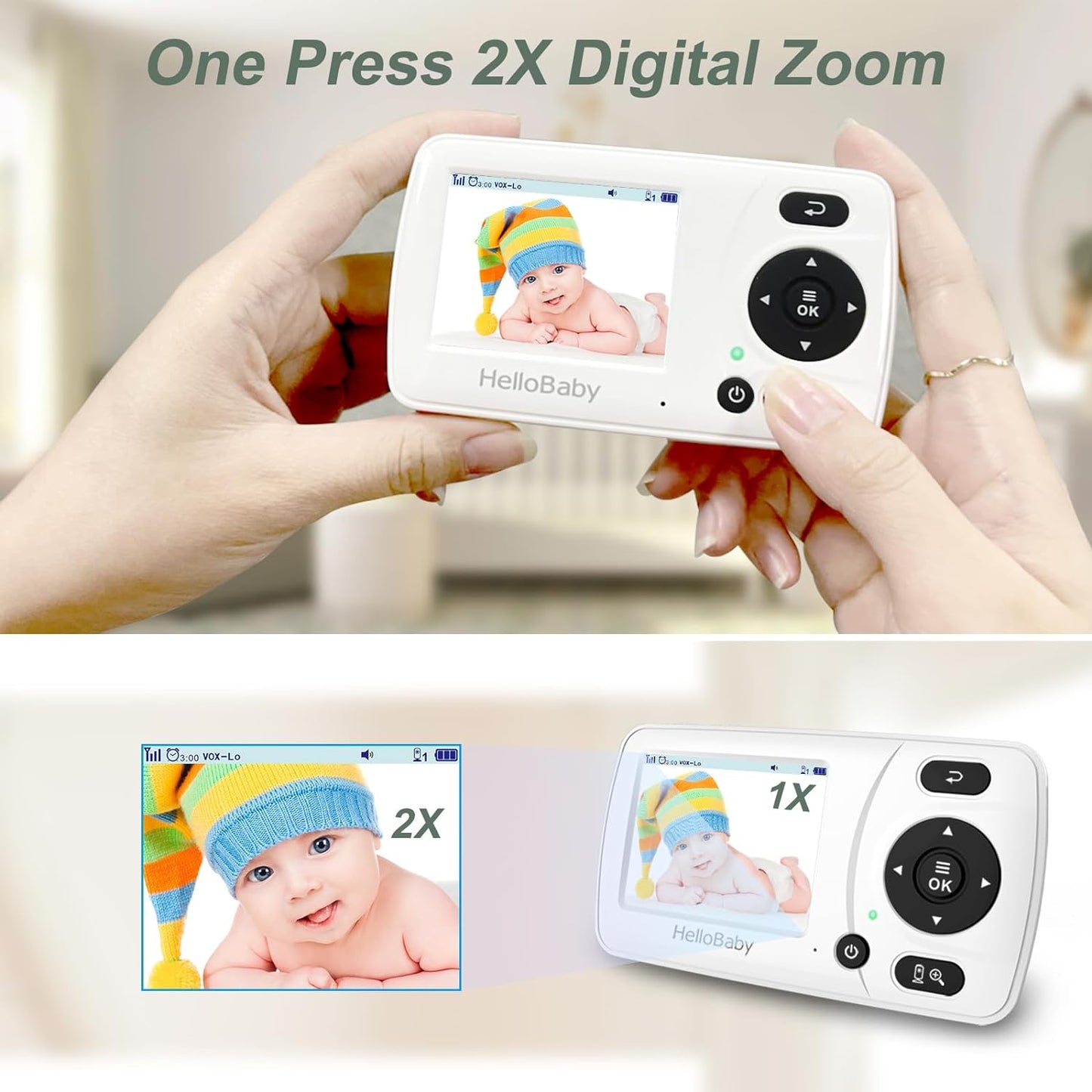Hellobaby Monitor (HB30) Video Baby Monitor with Camera