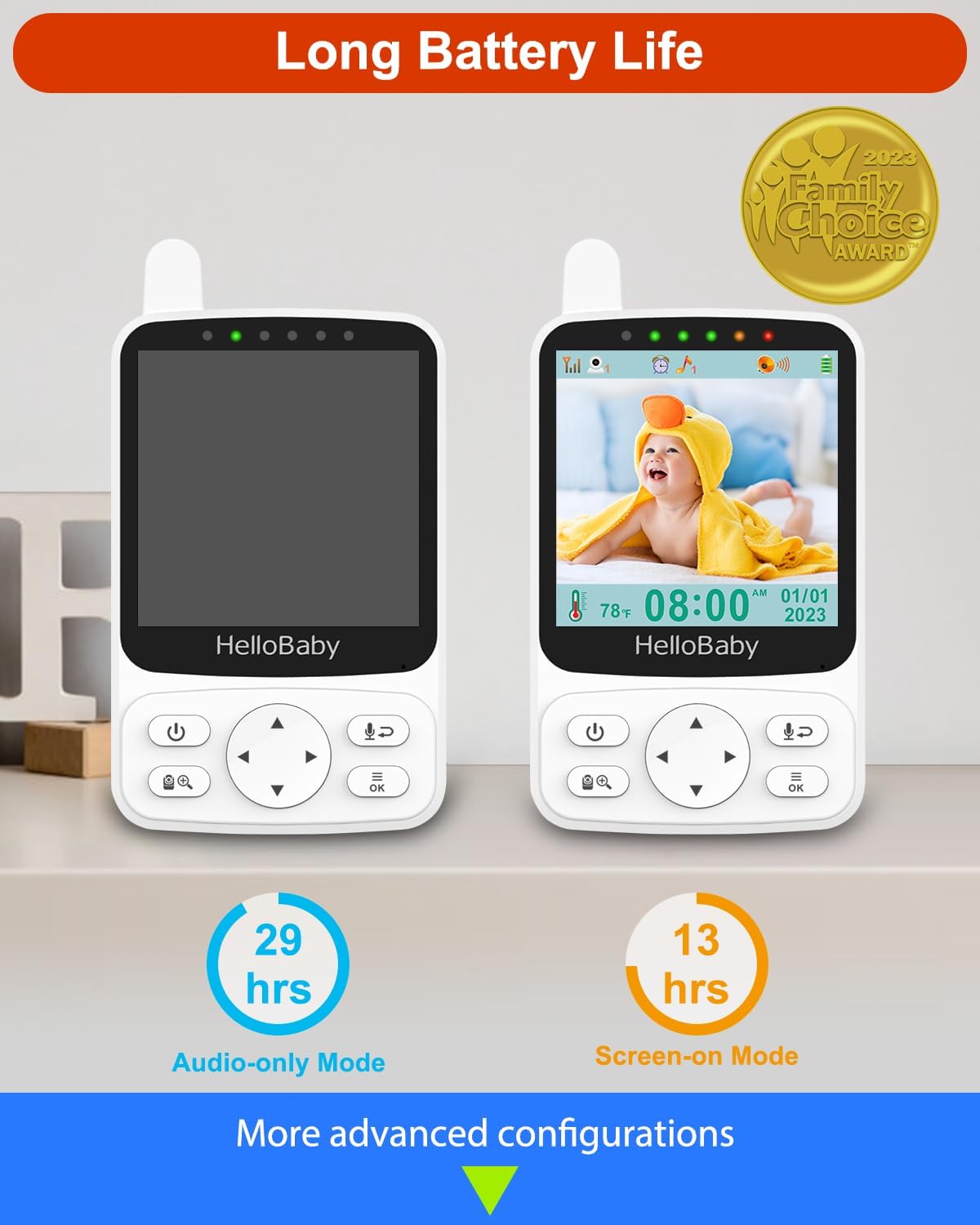 Hellobaby Monitor (HB40) Video Baby Monitor with Camera & Audio