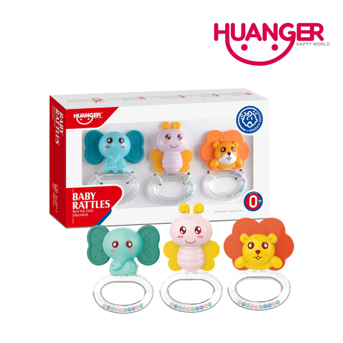 Huanger HE0135 Baby Rattles 3 Pieces (0m+)