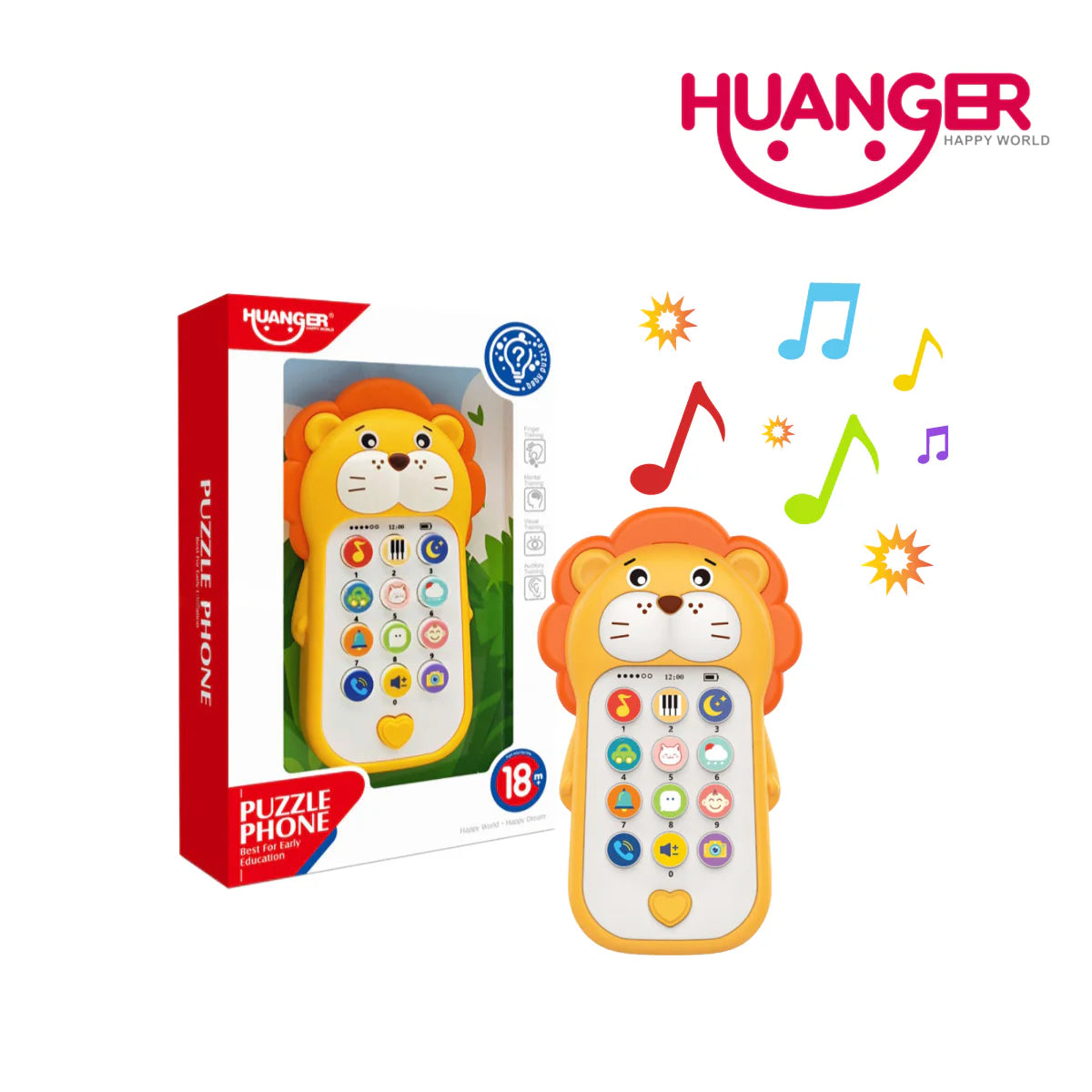 Huanger HE0557 Fun Lion Phone with Light & Music (18m+)