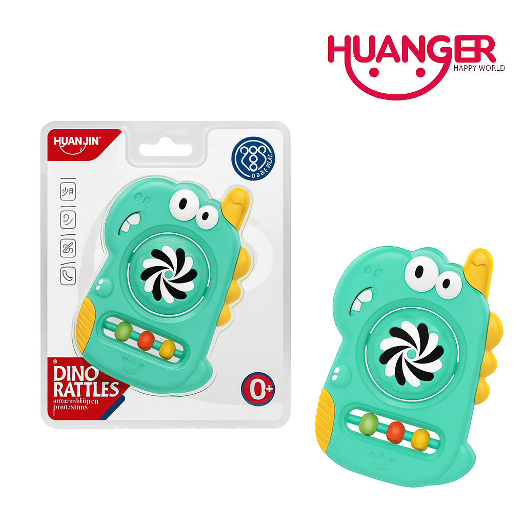 Huanger HE8079 Dinosaur Ring Phone Rattle (0m+)- Cyan