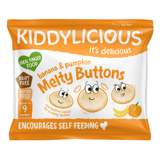 Kiddylicious Melty Buttons Banana & Pumpkin (9 months) 6g