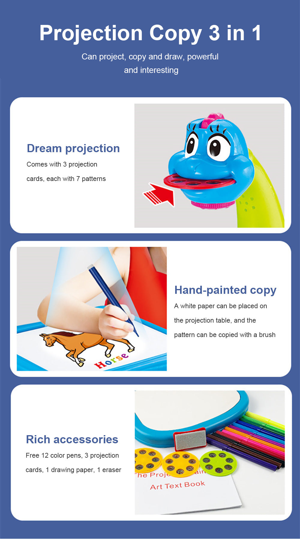 Kids Projector Painting Drawing Board Table