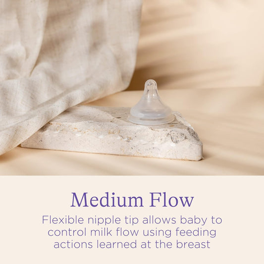 Lansinoh Natural Wave Teat Medium Flow (3m+)- 2pcs