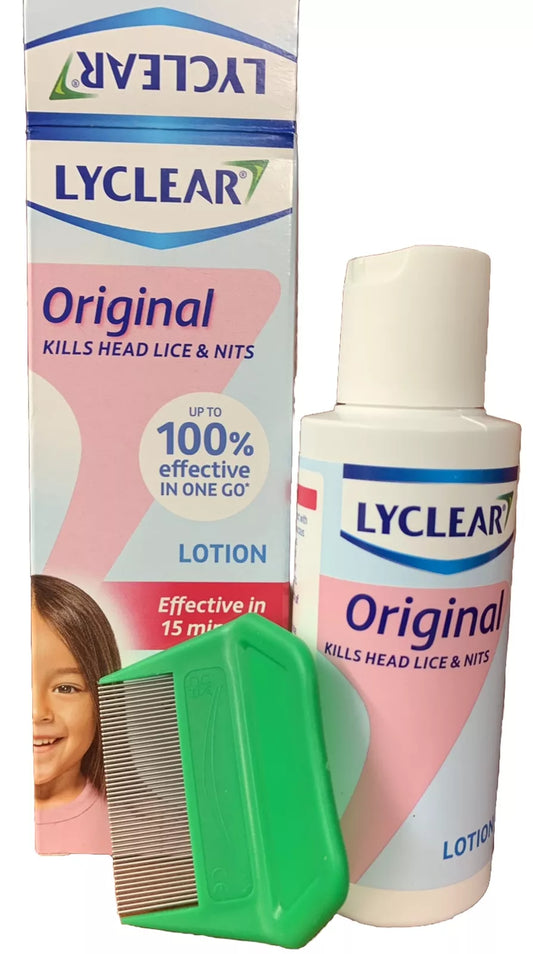 Lyclear Original Kills Head Lice & Nits Lotion with Comb 100ml