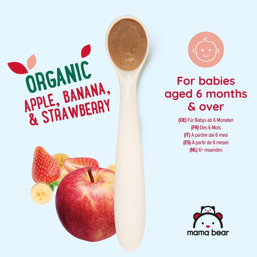 Mama Bear Fruit Pouch- Apple, Banana and Strawberry Puree (6m+) 90g