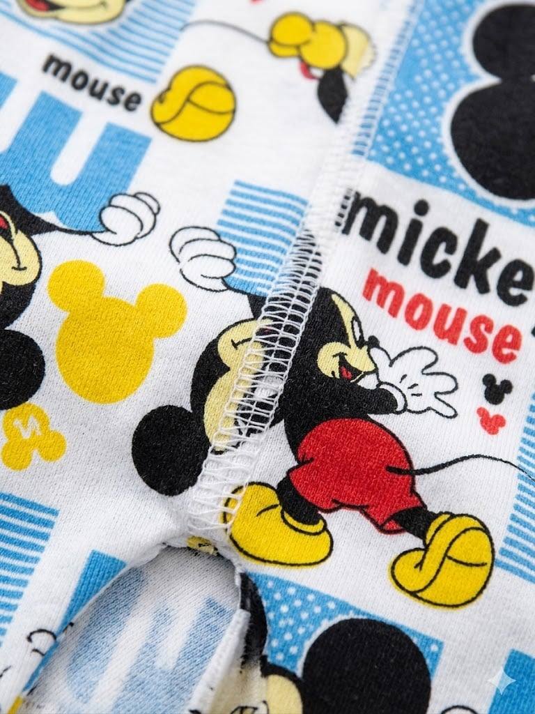 Mickey Mouse Print Long-Sleeve Baby Nightsuit (UNX) 9-12m