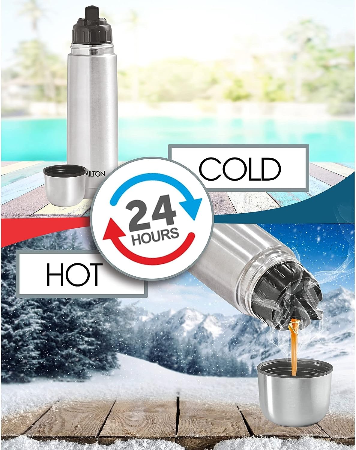 Milton Thermosteel Flip Lid 1000ml